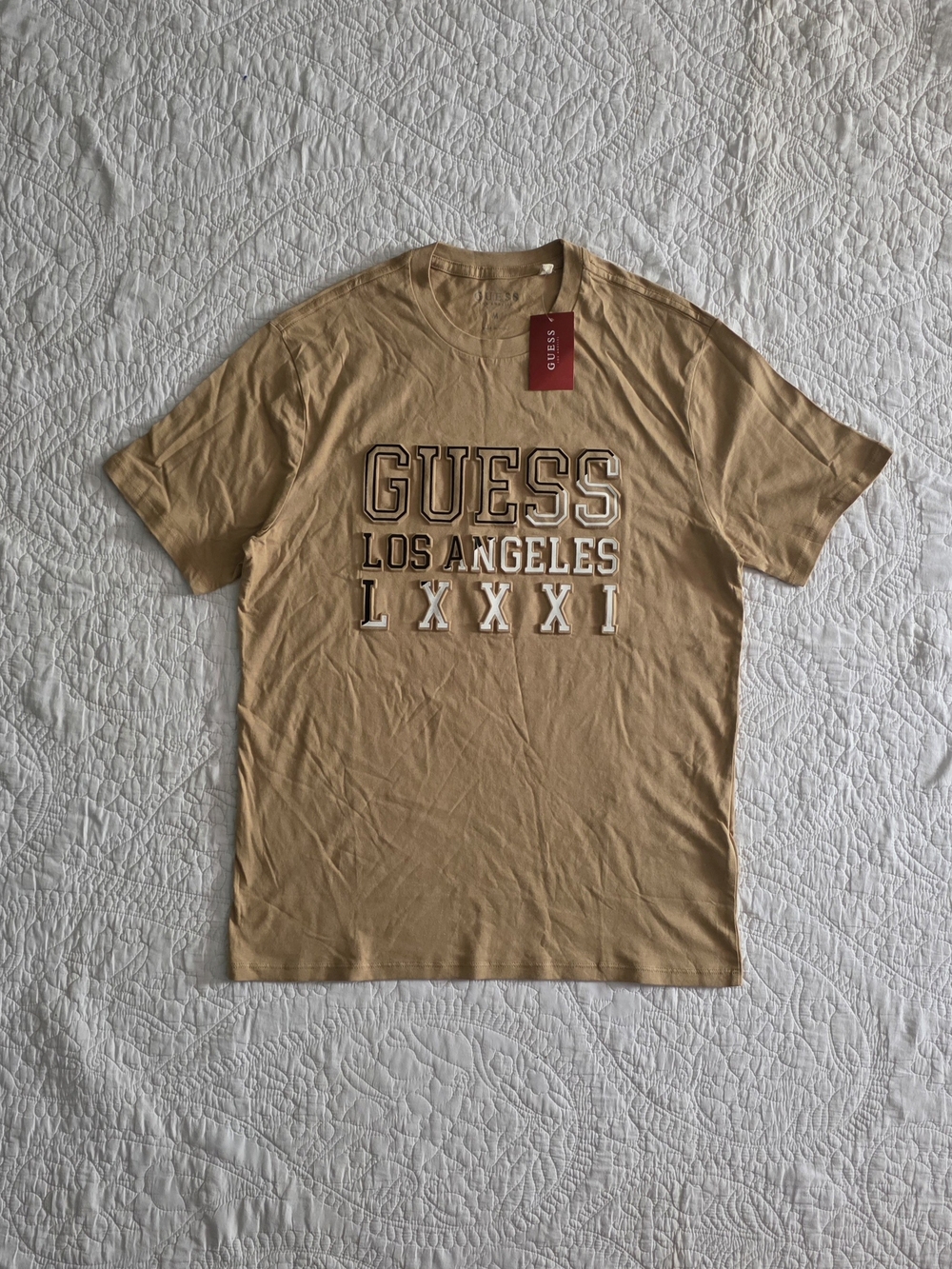 GUESS Los Angeles LXXXI Graphic T-Shirt Tan Men’s Medium NWT